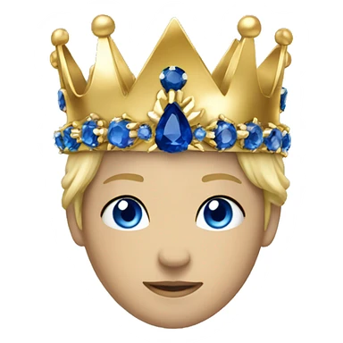 Sapphire and gold crown sticker
