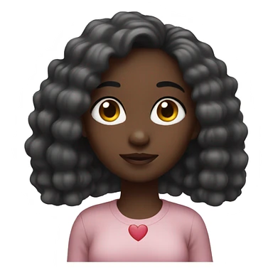 Black girl with heart eyes sticker