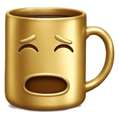 vintage Metallic Gold mug of coffe sticker