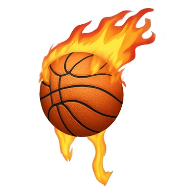 Basketball on fire sticker