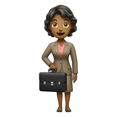 woman holding out briefcase sticker