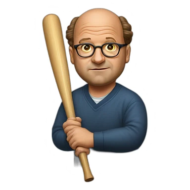 george costanza using baseball bat portrait sticker