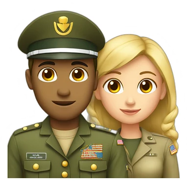 Girl and military love sticker