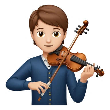 boy playing violin sticker