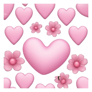 Pink heart-pink flower-pink nails sticker