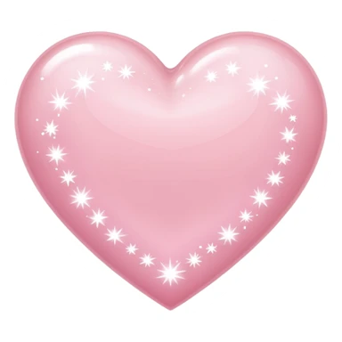Light pink heart with big white sparkles 🍜 sticker