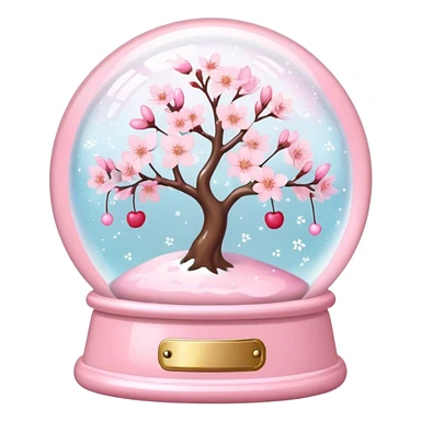 Pastel pink snow globe，Cherry blossom，romantic sticker