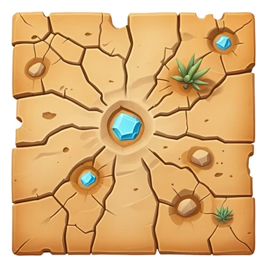 RPG desert terrain tile top-down view sticker