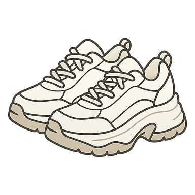 flat toon white chunky women's sneakers sticker