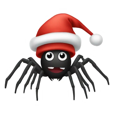 Spider with christmas hat sticker