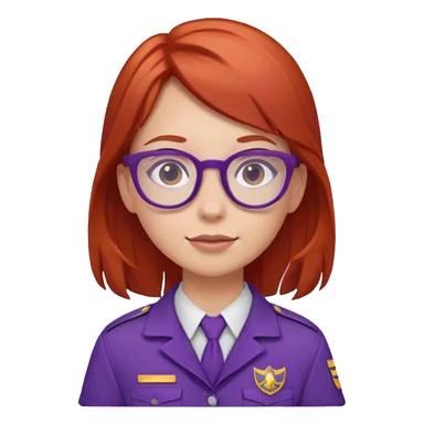 red haired scout kid with purple uniform and glassess girl sticker