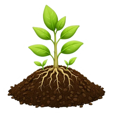 small money seedling sprouting from soil, symbolizing the start of compounding and growth, clear modern emoji style sticker