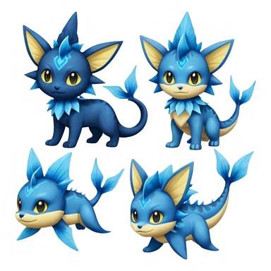 Luxio-Luxray-Vaporeon-Dewott-fusion sticker