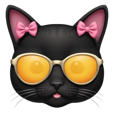 black cat with bowsblack cat with sunglasses sticker