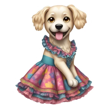 Dog wearing a dress sticker