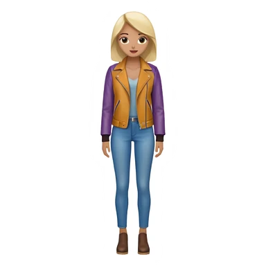 Women in leather jocket, full body, different color leather jocket, close up sticker