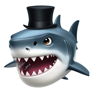 shark with black top hat sticker