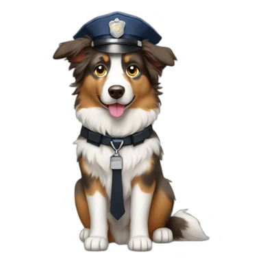 australian shepherd in police Uniform sticker