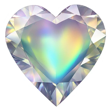 Heart shaped 56-carat iridescent diamond sticker