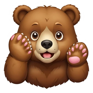 Bear covering mouth with hand sticker