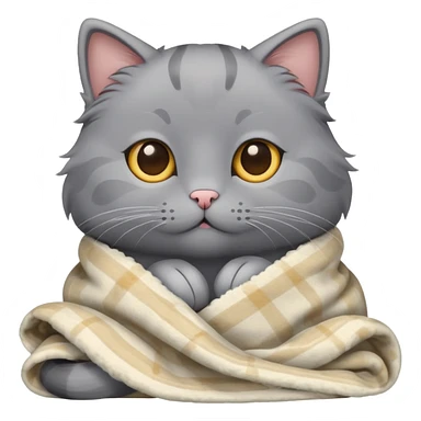 Gray cat on bed sticker