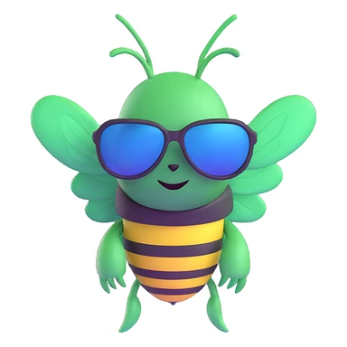 green bee wearing sunglasses sticker