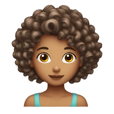 curly girl doing her hair sticker