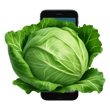 cabbage takes pictures with phone sticker