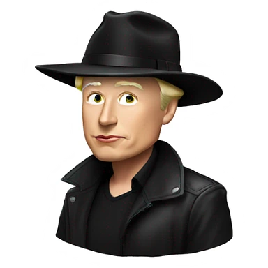 Elon musk wearing black trump hat  sticker