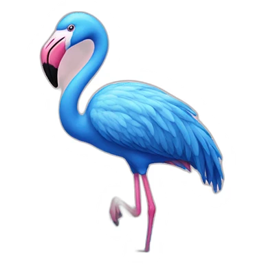 blue flamingo sticker