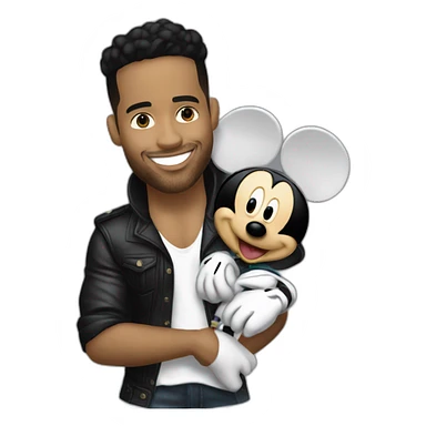 Romeo santos with t shitt mickey mouse sticker