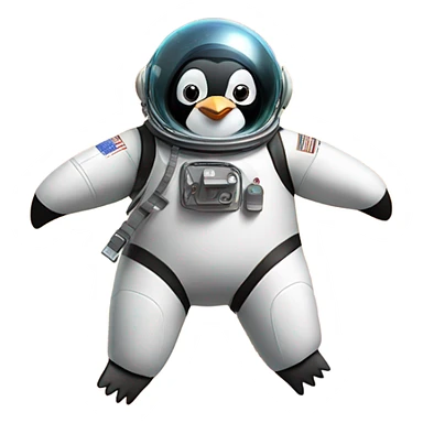penguin in space sticker