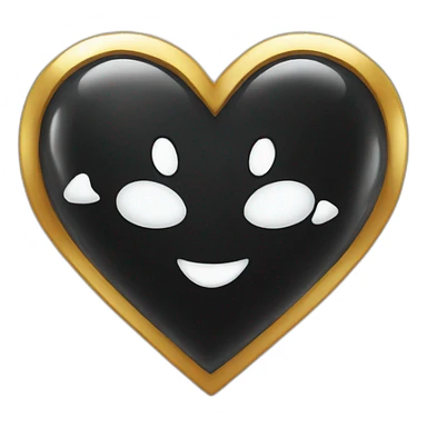 black shine heart sticker