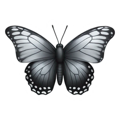butterfly black and silver sticker