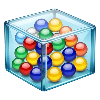 прозрачная коробочка с шариками sticker