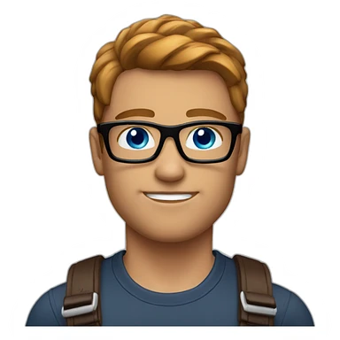 Muscular-Men-with-black-glasses-blue-eyes-and-short-chestnut-hair sticker
