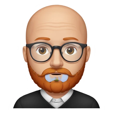bald man ginger bear grey eyes glasses sticker