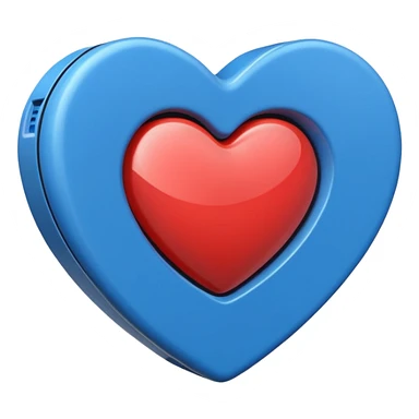 blue heart with a speaker sticker