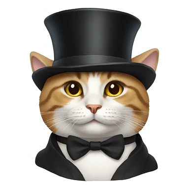 cat in a top hat sticker