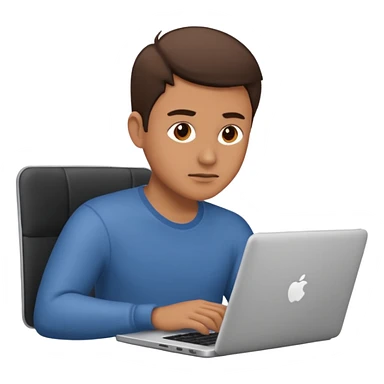 male technologist working on a laptop sticker