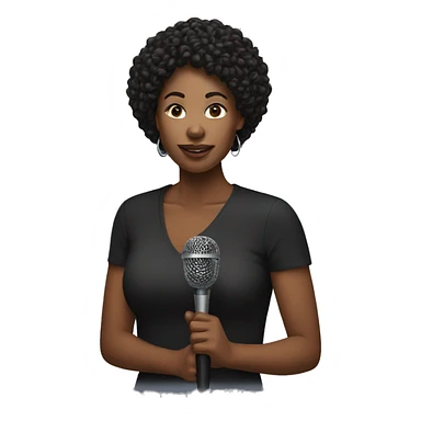 Same black woman holding a mic sticker
