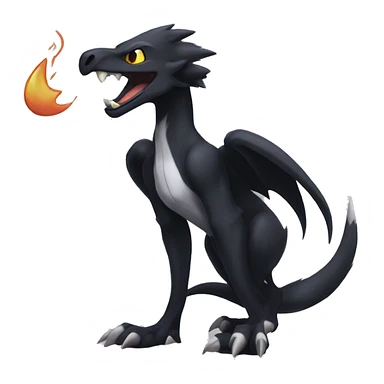Black Cool Edgy Sergal-Seviper-Poochyena-Houndoom-Fakémon  sticker