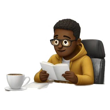 someone studying in a coffee shop sticker