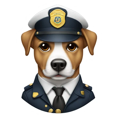 Chien, habillé en policier sticker