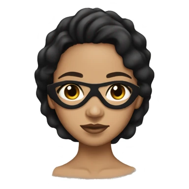 Lightskin girl with black hair with facial mask on sticker