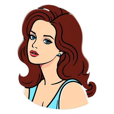 Lana Del Rey with retro Hollywood glamour sticker