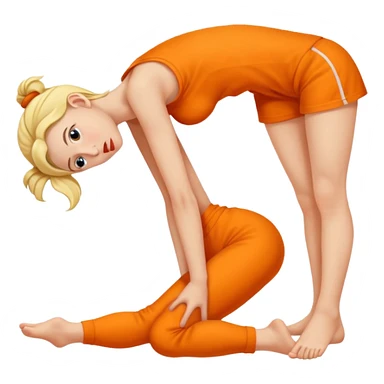 a foot placed on top on a girl's head sticker