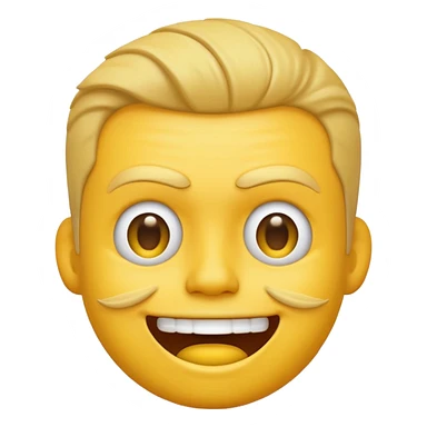 Yellow emoji face looking like James Hetfield smiles sticker