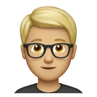 blonde short hair boy with glasses sticker