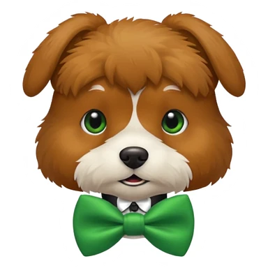dog with a green bow tie sticker